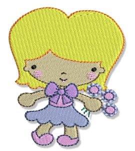Picture of Blonde Spring Cutie Machine Embroidery Design