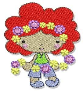 Picture of Spring Cutie Flower Girl Machine Embroidery Design