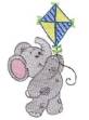 Picture of Little Jumbo & Kite Machine Embroidery Design