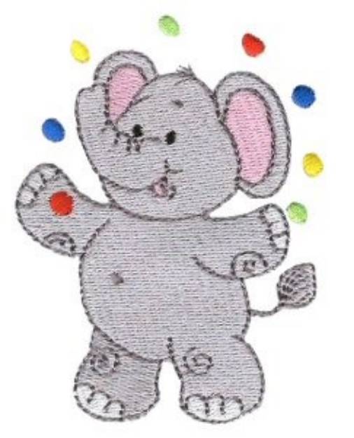 Picture of Little Jumbo Juggling Machine Embroidery Design