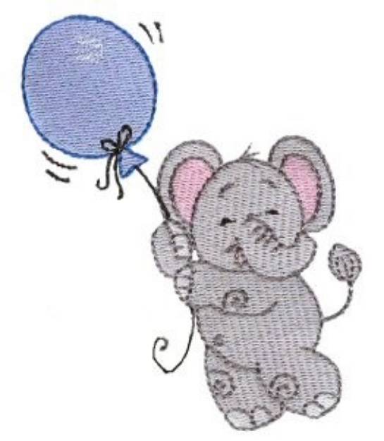 Picture of Little Jumbo & Balloon Machine Embroidery Design