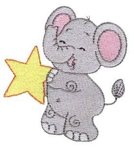Picture of Little Jumbo & Star Machine Embroidery Design