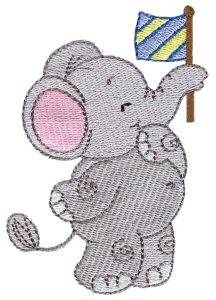 Picture of Little Jumbo & Flag Machine Embroidery Design