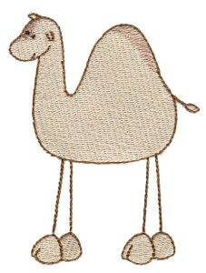 Picture of Stick Figure Camel Machine Embroidery Design
