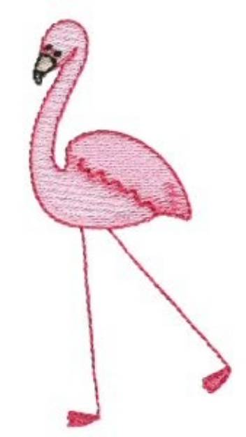 Picture of Stick Figure Flamingo Machine Embroidery Design