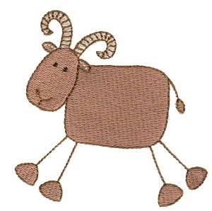 Picture of Stick Figure Ram Machine Embroidery Design