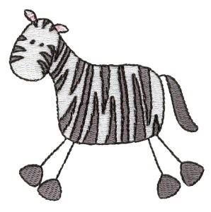 Picture of Stick Figure Zebra Machine Embroidery Design