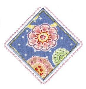 Picture of Diamond Floral Applique Patch Machine Embroidery Design
