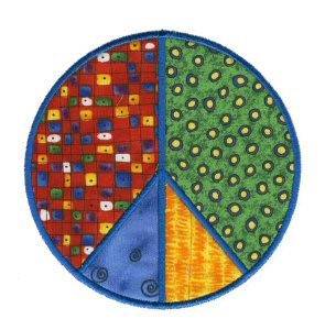 Picture of Peace Symbol Applique Patch Machine Embroidery Design