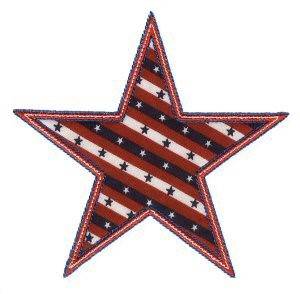 Picture of Patriotic Star Applique Patch Machine Embroidery Design