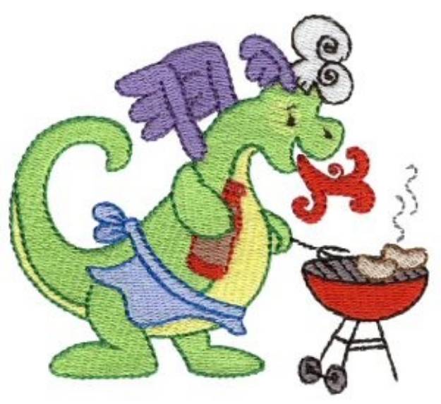Picture of Daring Dragon Grilling Machine Embroidery Design