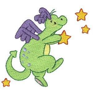 Picture of Daring Dragon Among Stars Machine Embroidery Design