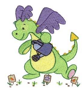 Picture of Gardening Daring Dragon Machine Embroidery Design