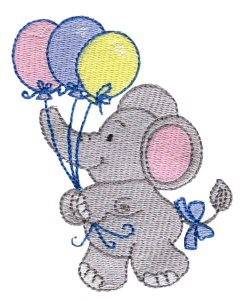 Picture of Little Nellie & Balloons Machine Embroidery Design