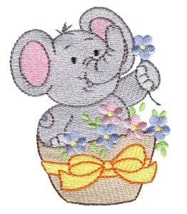 Picture of Little Nellie & Flowers Machine Embroidery Design