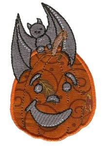 Picture of Applique Jack-O-Lantern & Bat Machine Embroidery Design