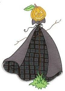 Picture of Jack-O-Lantern Ghost Applique Machine Embroidery Design