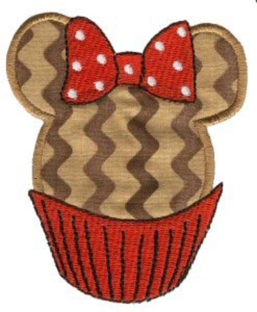 Picture of Mouse Ears Cupcake Applique Machine Embroidery Design
