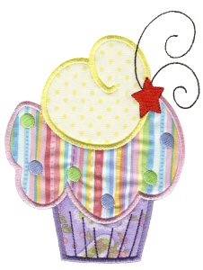 Picture of Rainbow Cupcake Applique Machine Embroidery Design