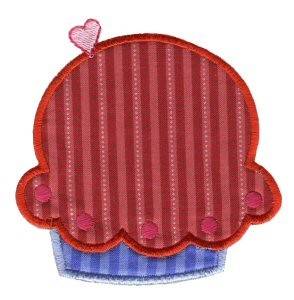 Picture of Stripped Cupcake Applique Machine Embroidery Design