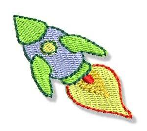 Picture of Mini Space Rocket Machine Embroidery Design