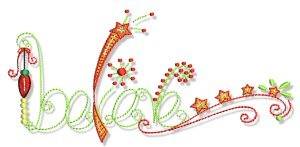 Picture of Christmas Doodads Believe Machine Embroidery Design