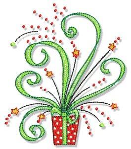 Picture of Christmas Doodads Gift Machine Embroidery Design