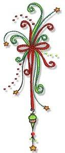 Picture of Christmas Doodads Ribbons Border Machine Embroidery Design