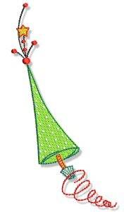 Picture of Christmas Doodads Tree Machine Embroidery Design
