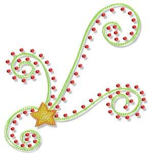 Picture of Christmas Doodads Swirling Star Machine Embroidery Design