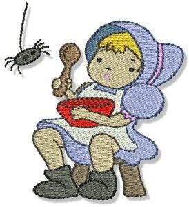 Picture of Little Miss Muffet Machine Embroidery Design