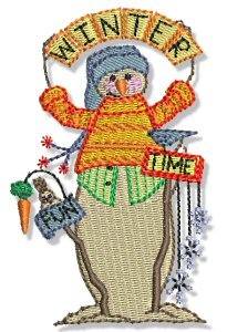 Picture of Country Winter Snowmen Machine Embroidery Design