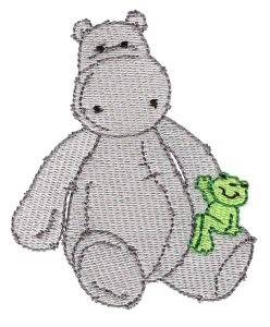 Picture of Hippo & Frog Machine Embroidery Design