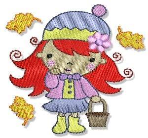 Picture of Autumn Redhead Cutie Machine Embroidery Design