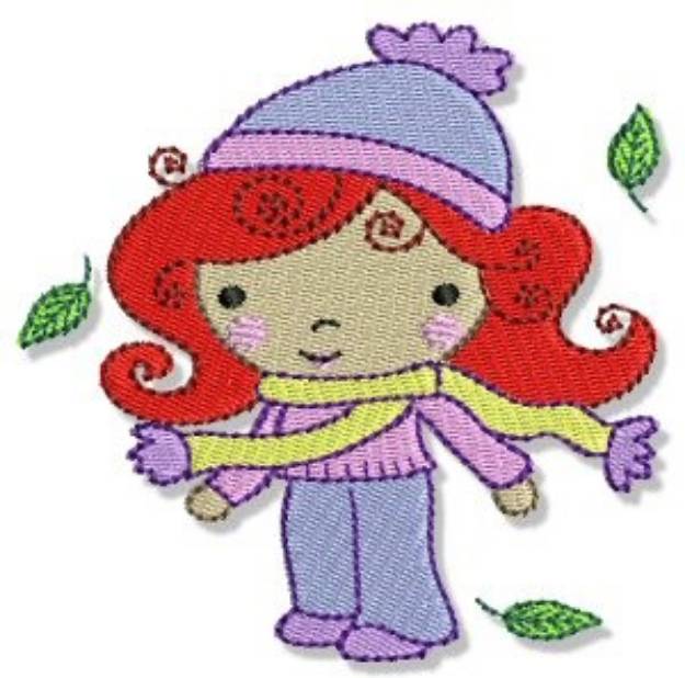 Picture of Redhead Autumn Cutie Machine Embroidery Design