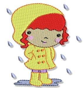 Picture of Autumn Cutie & Raincoat Machine Embroidery Design