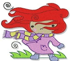 Picture of Redhead Autumn Cutie Machine Embroidery Design