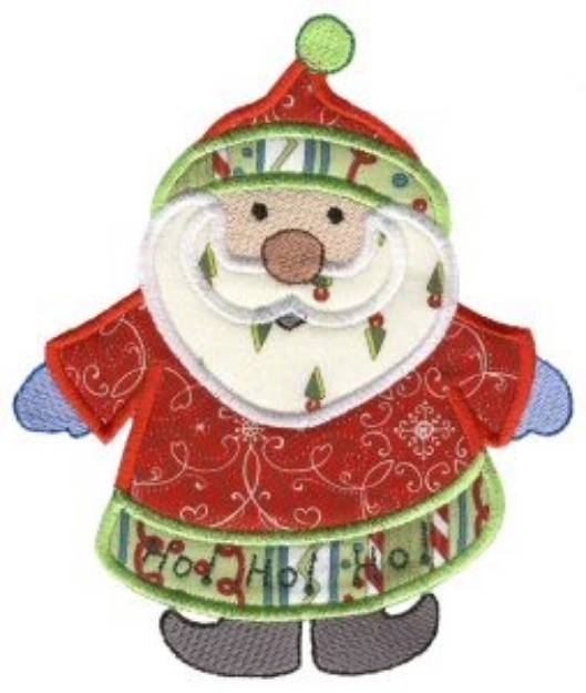 Picture of Christmas Santa Applique Machine Embroidery Design