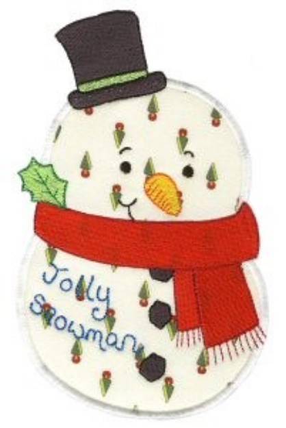 Picture of Christmas Snowman Applique Machine Embroidery Design