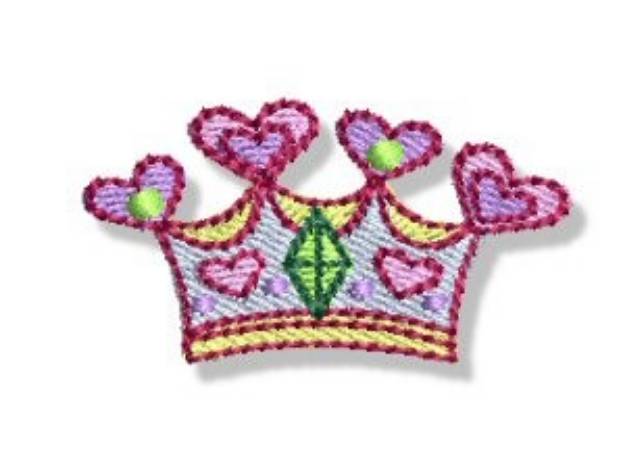 Picture of Girls Mini Crown Machine Embroidery Design
