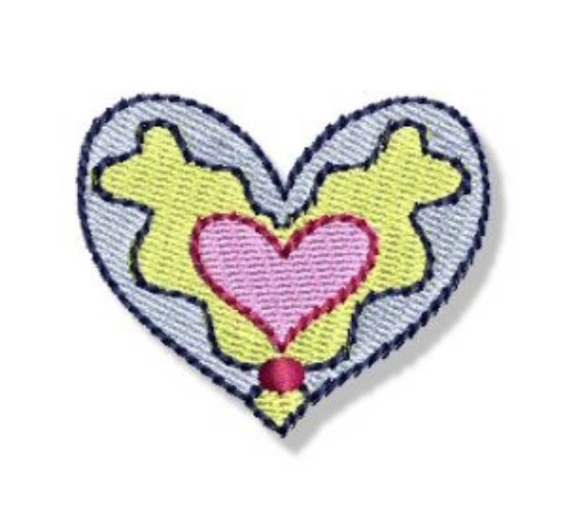 Picture of Girl Mini Heart Machine Embroidery Design