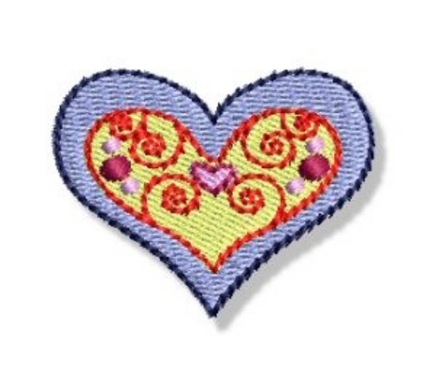 Picture of Girls Mini Heart Machine Embroidery Design