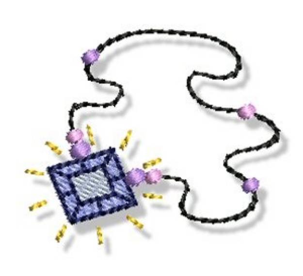 Picture of Girls Mini Diamond Necklace Machine Embroidery Design