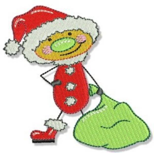 Picture of Buggin Out Christmas Santa Machine Embroidery Design
