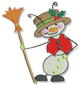 Picture of Buggin Out Christmas Snowman Machine Embroidery Design