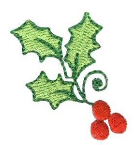 Picture of Christmas Mini Holly Machine Embroidery Design