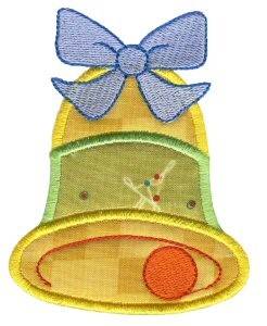 Picture of Christmas Bell Applique Machine Embroidery Design