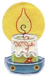 Picture of Christmas Candle Applique Machine Embroidery Design