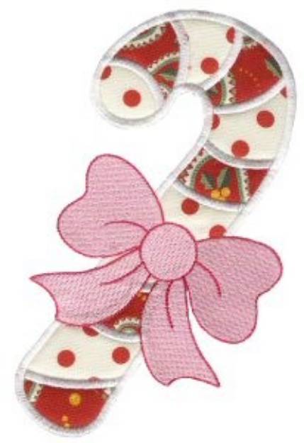 Picture of Christmas Candy Cane Applique Machine Embroidery Design