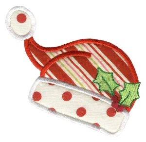 Picture of Christmas Santa Hat Applique Machine Embroidery Design